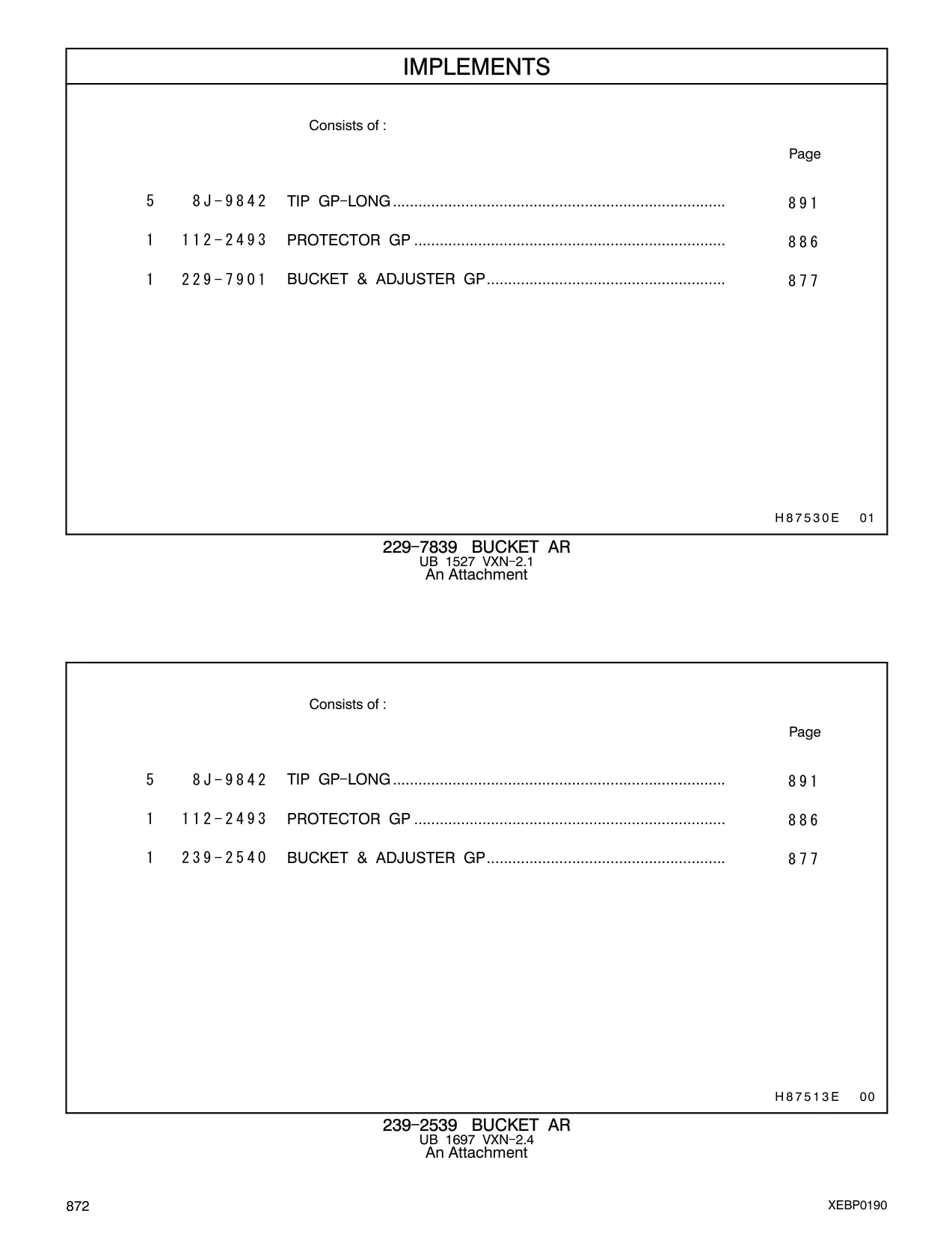 229-7901 - BUCKET & ADJUSTER GP........................................................