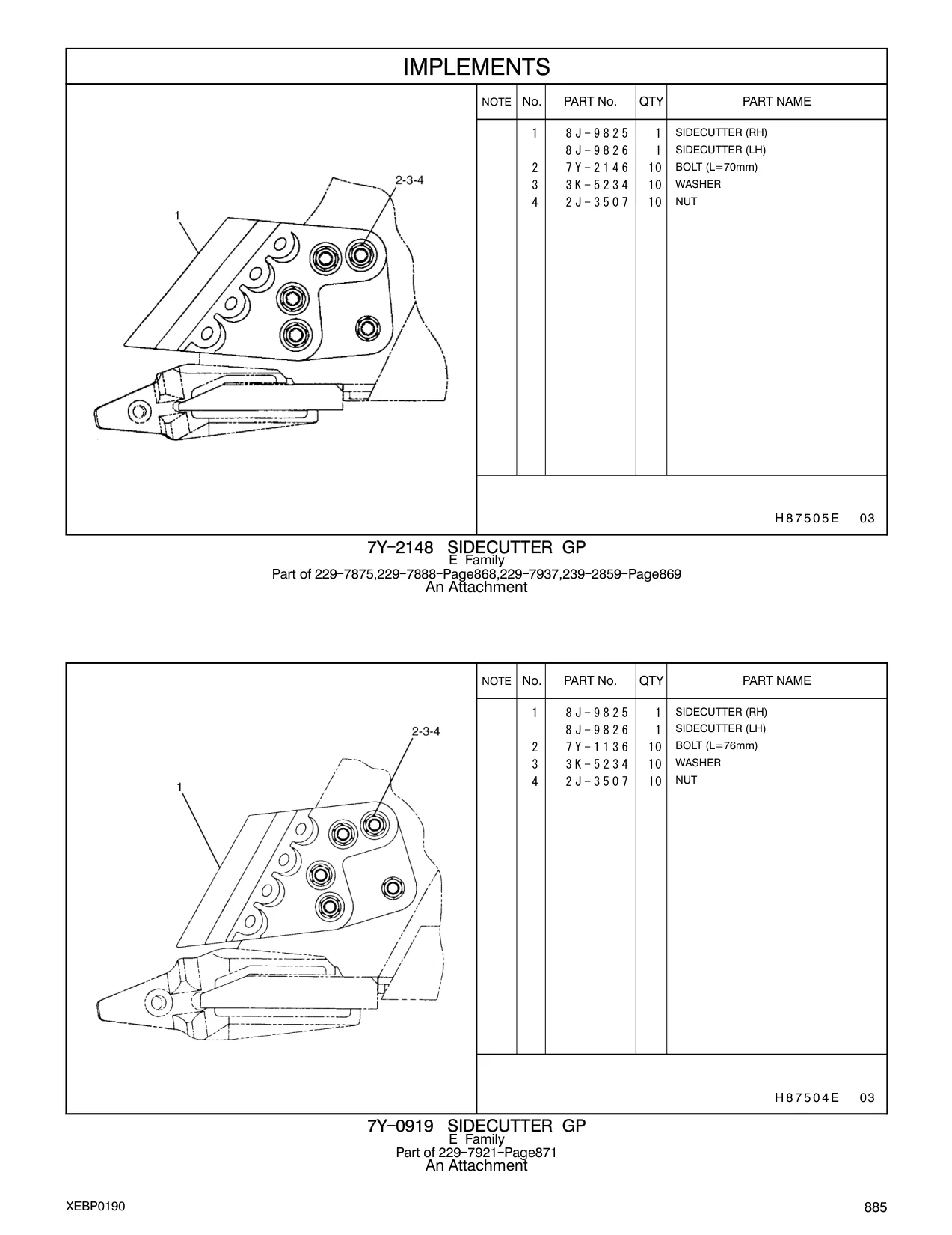 7Y-2146 - BOLT (L=70mm)