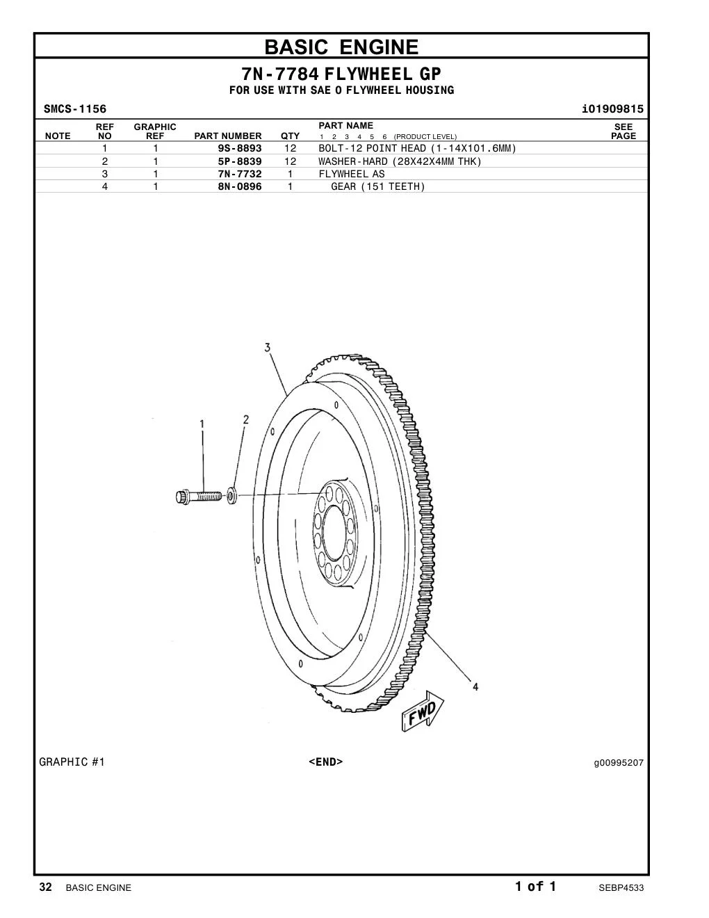 8N-0896 - GEAR (151 TEETH)