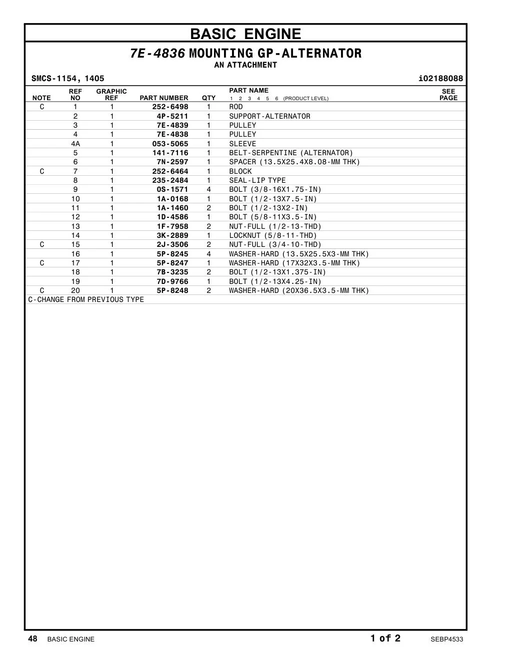 1A-1460 - BOLT (1/2-13X2-IN)