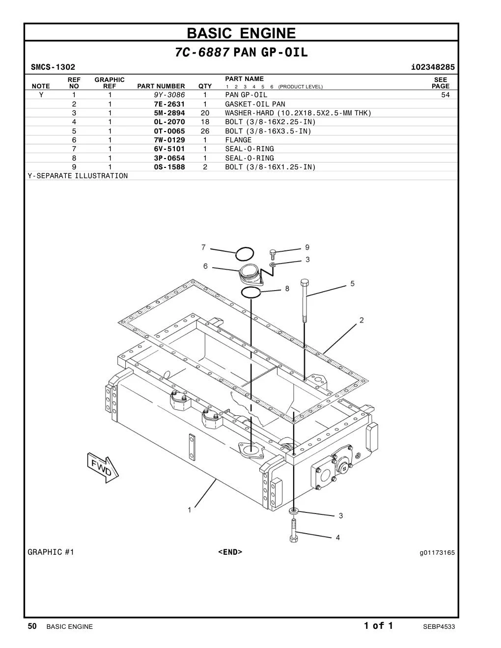 7E-2631 - GASKET-OILPAN