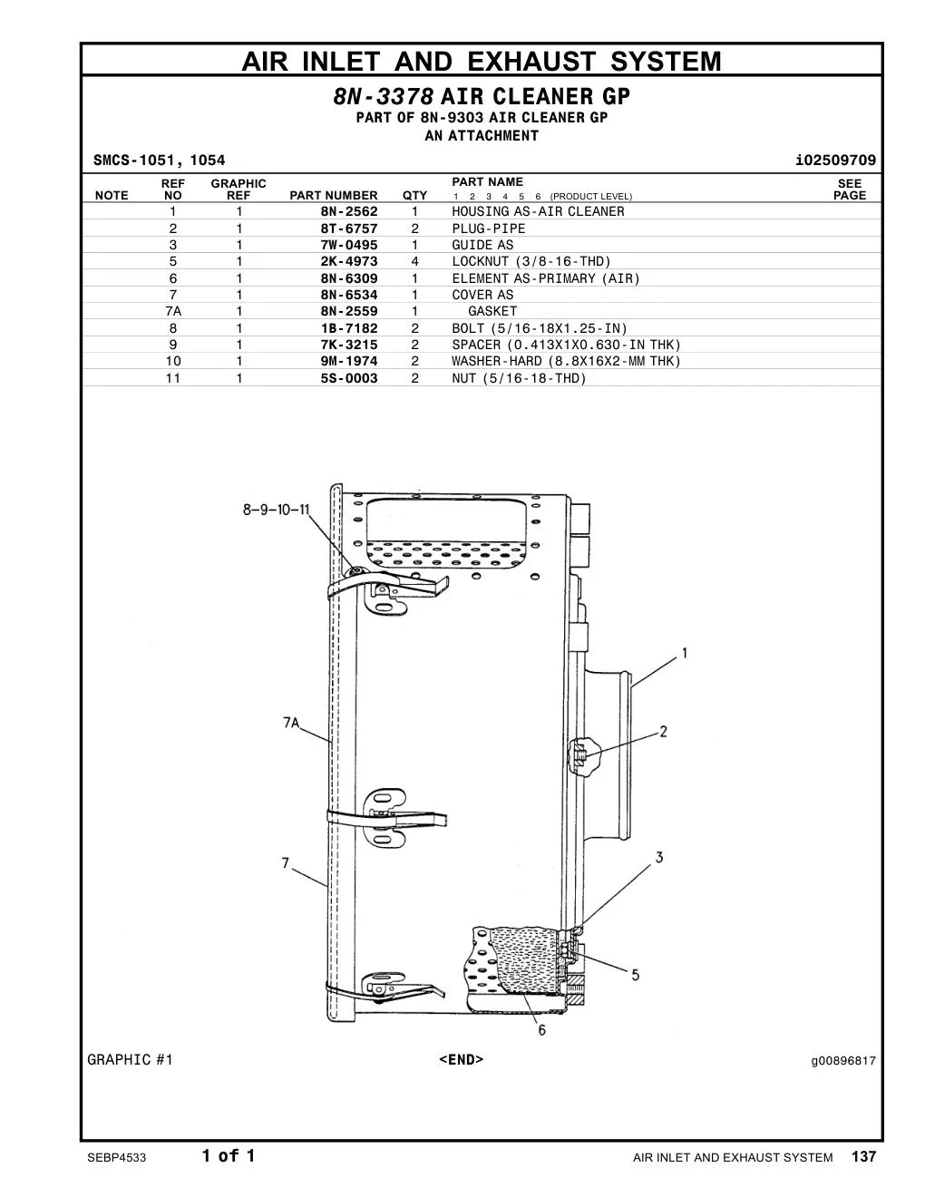 8N-6309 - ELEMENT AS-PRIMARY (AIR)