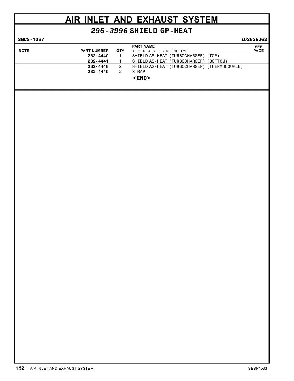 232-4440 - SHIELD AS-HEAT (TURBOCHARGER) (TOP)