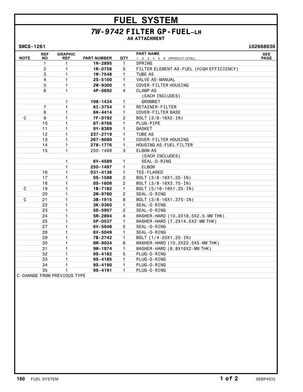 031-4136 TEE-FLARED CAT parts manual diagram