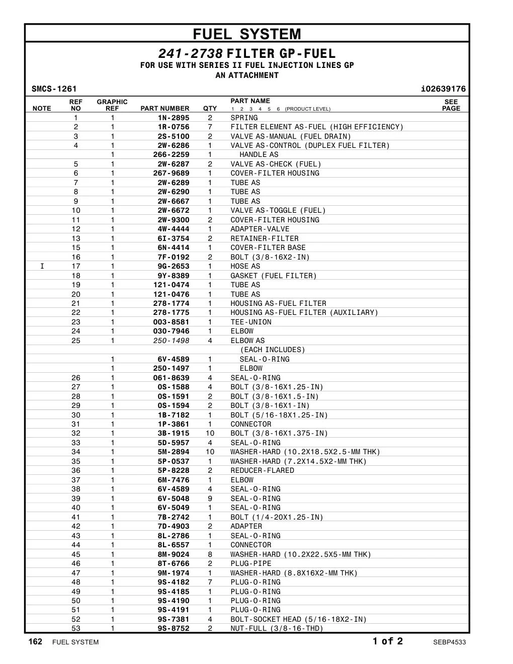 278-1775 - HOUSING AS-FUEL FILTER (AUXILIARY)