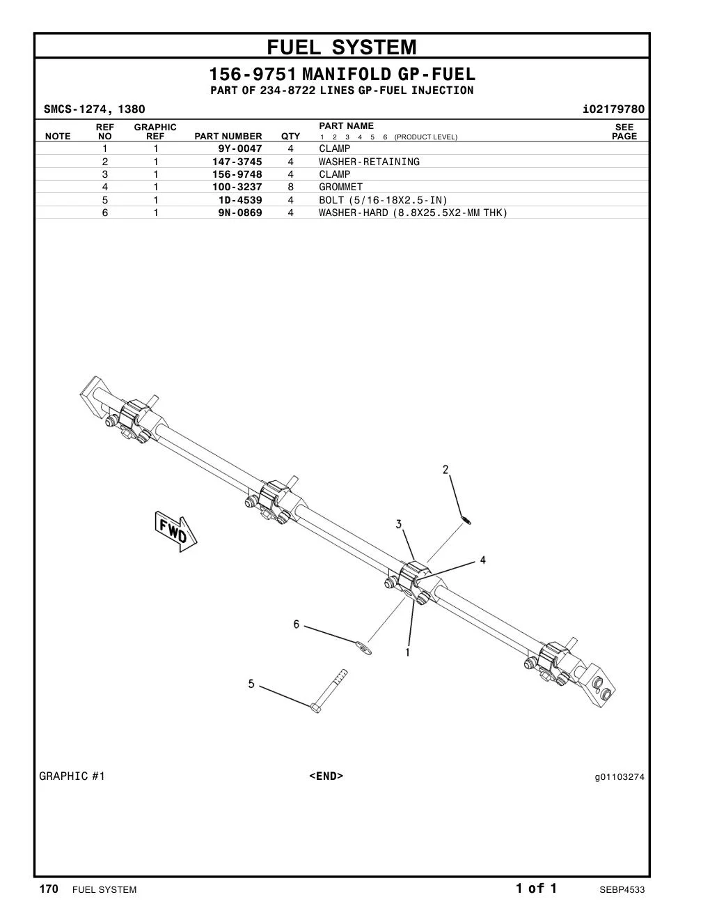156-9748 CLAMP CAT parts manual diagram
