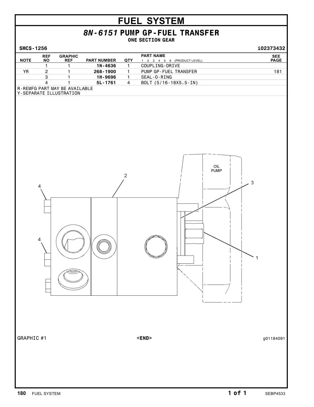 1N-4636 COUPLING-DRIVE CAT parts manual diagram
