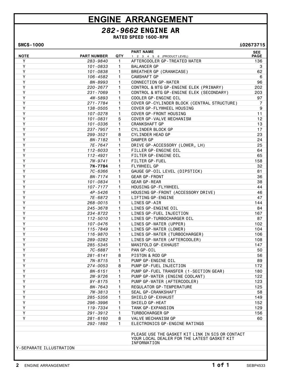 116-9870 - LINES GP-WATER (TURBOCHARGER)