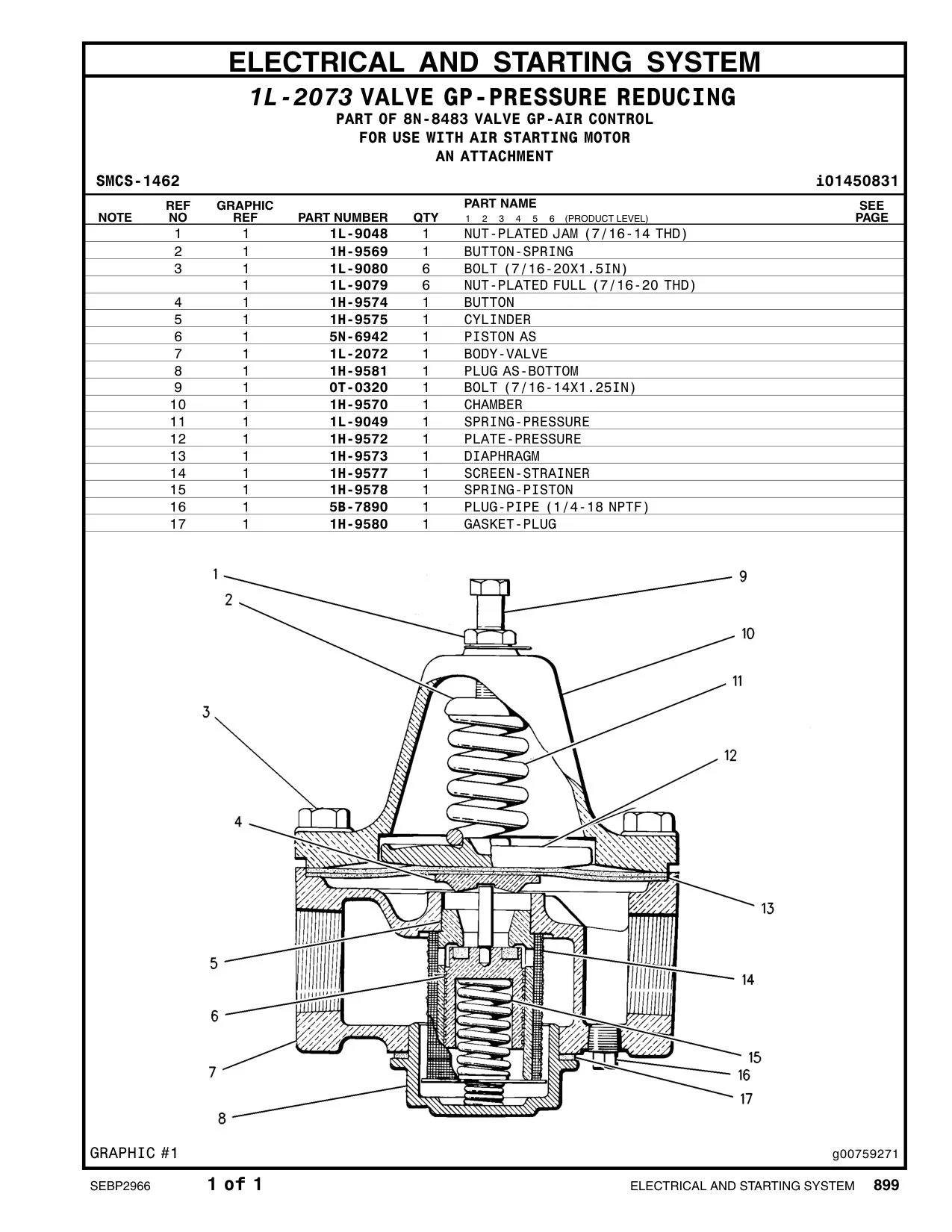 1H-9577 SCREEN-STRAINER CAT parts manual diagram