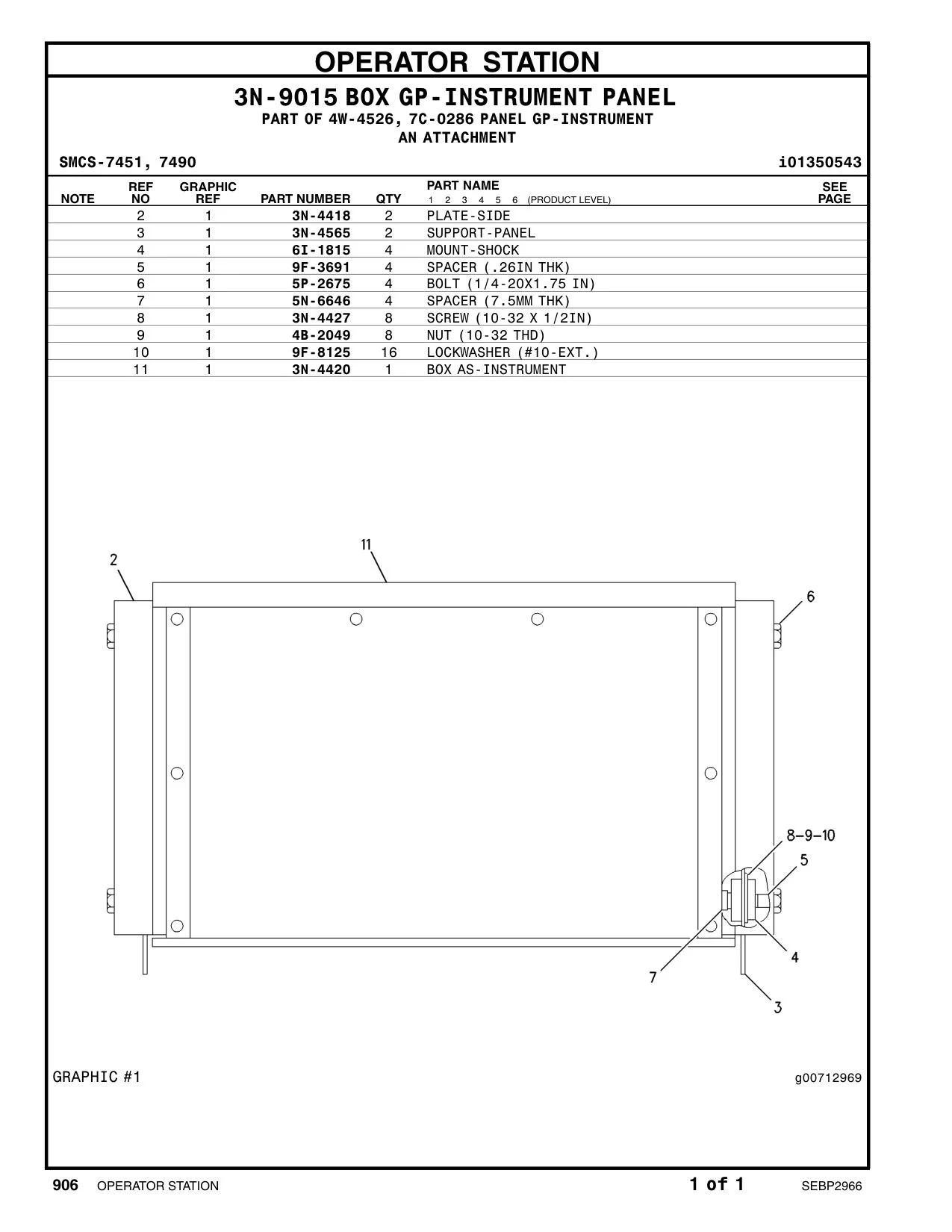 3N-4418 PLATE CAT parts manual diagram