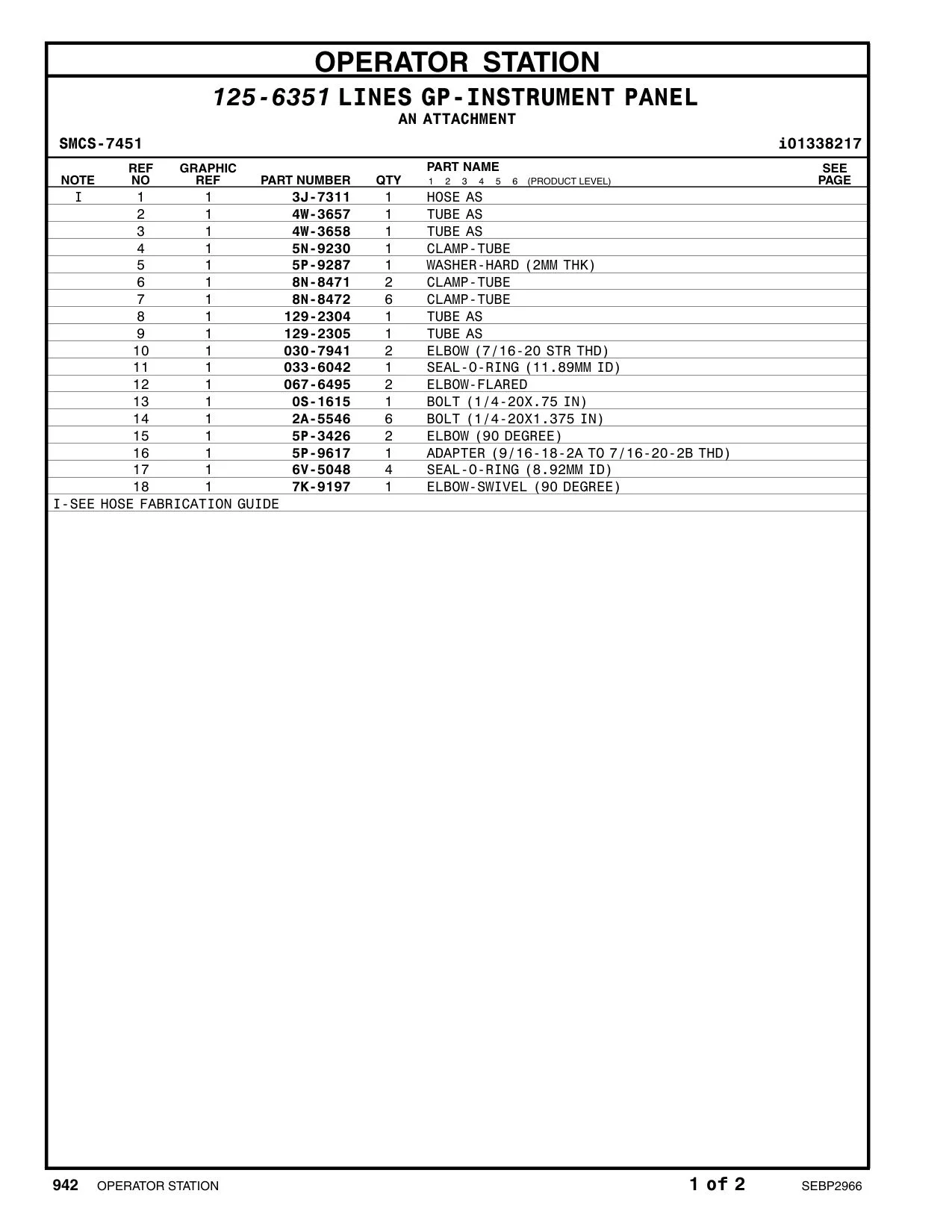 129-2304 TUBE AS CAT parts manual diagram
