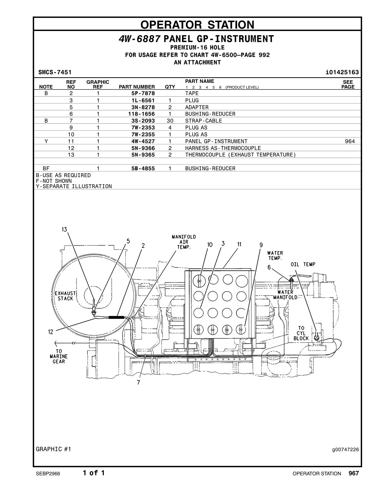 4W-4527 PANEL GP-INSTRUMENT CAT parts manual diagram