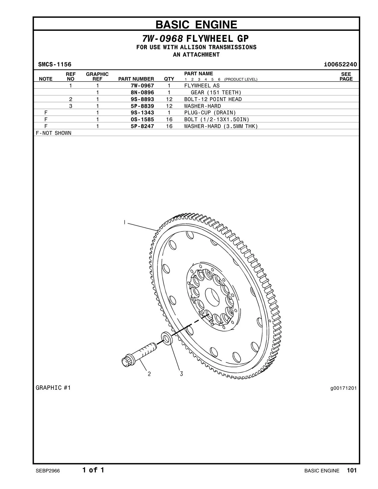 7W-0967 - FLYWHEEL AS