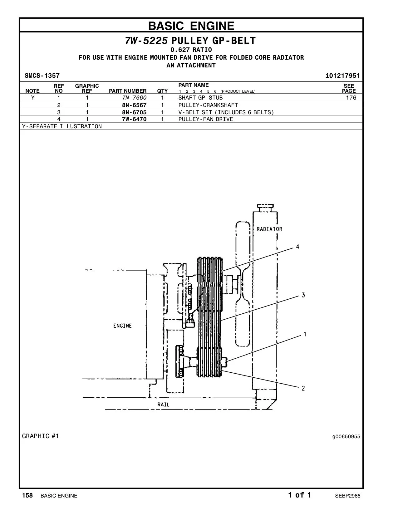 8N-6567 - PULLEY-CRANKSHAFT