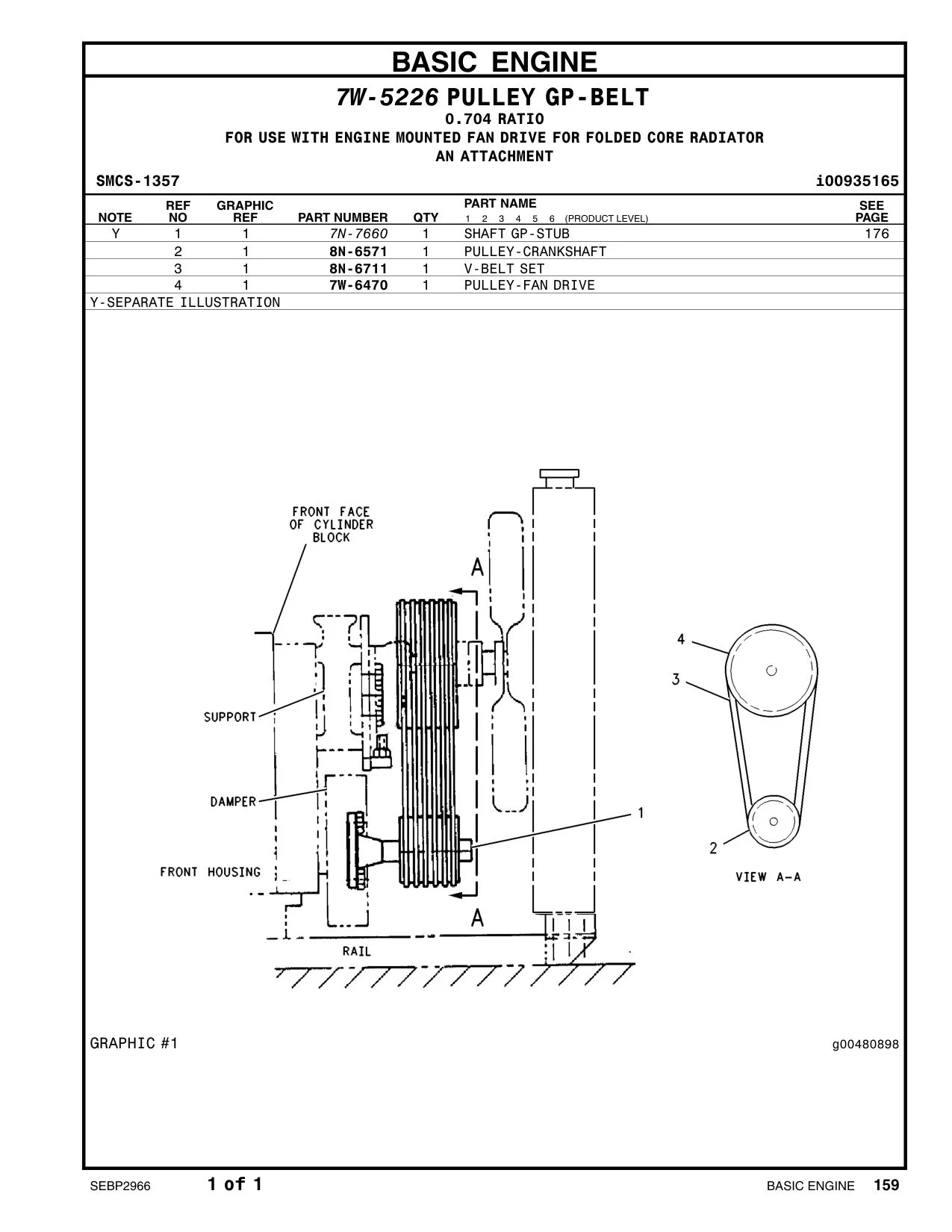 8N-6571 - PULLEY-CRANKSHAFT
