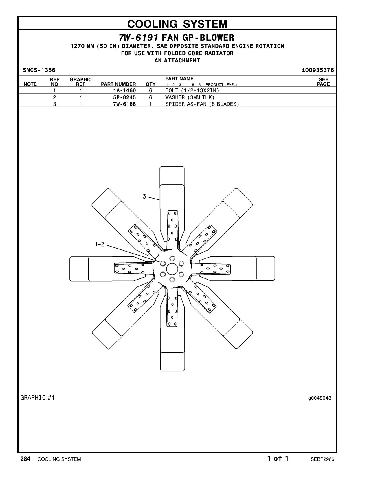 7W-6188 - SPIDER AS-FAN (8 BLADES)
