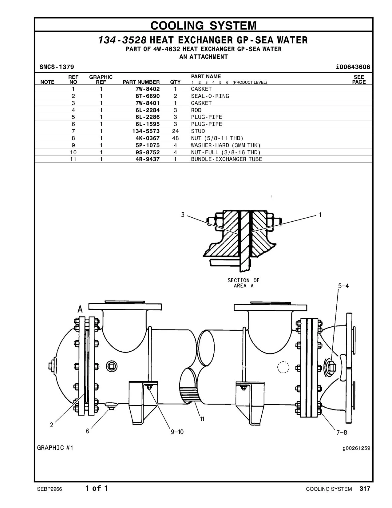 4R-9437 - BUNDLE-EXCHANGER TUBE