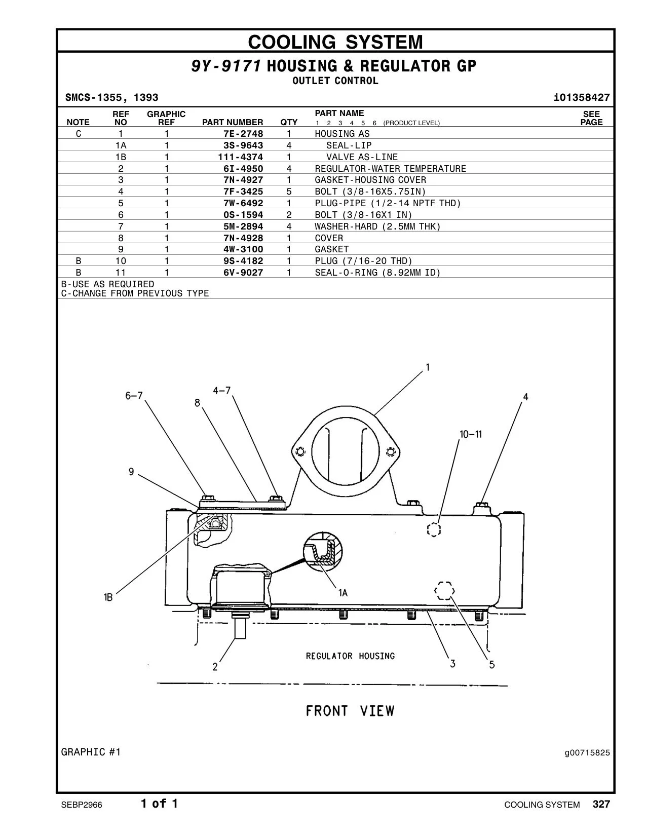 7N-4928 COVER CAT parts manual diagram