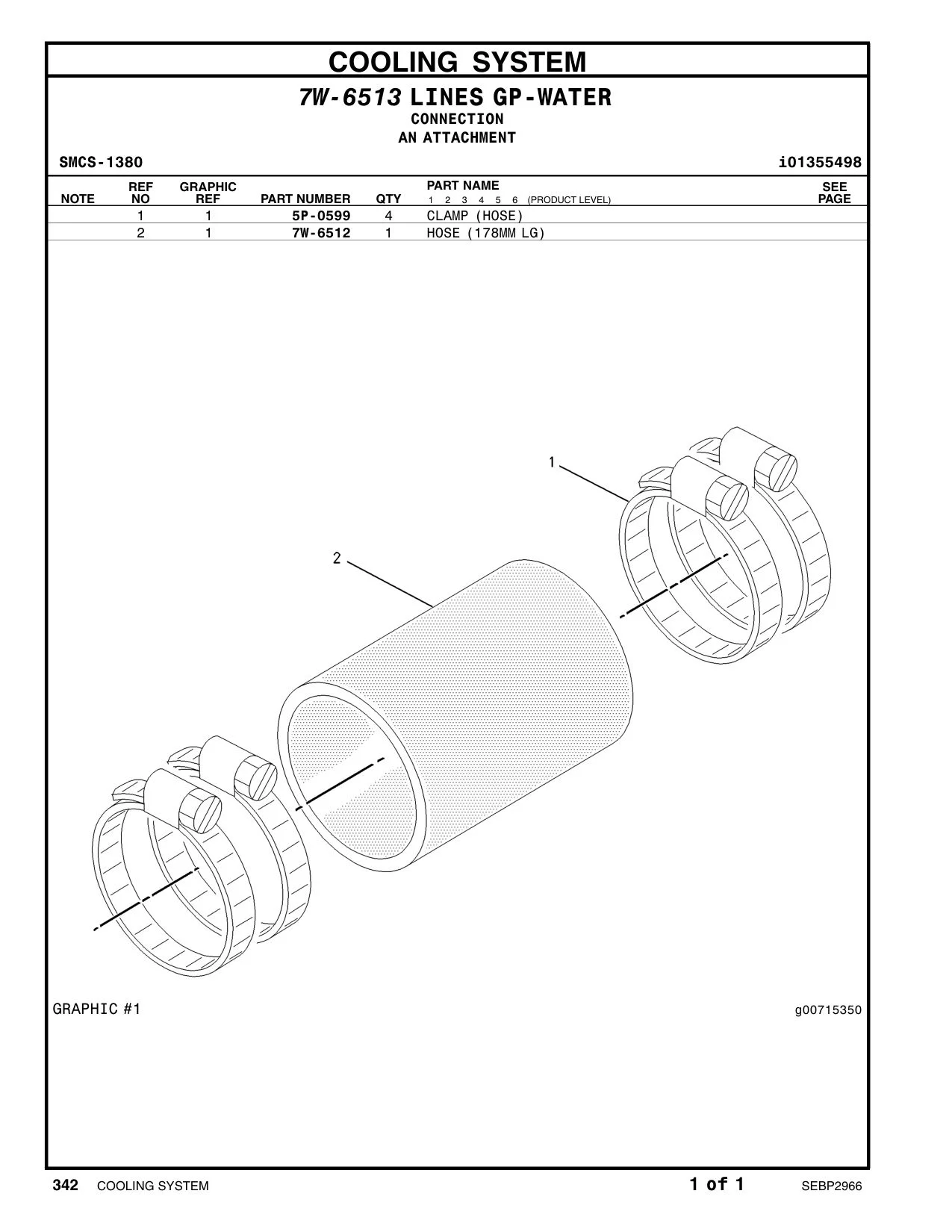 7W-6512 - HOSE (178MM LG)