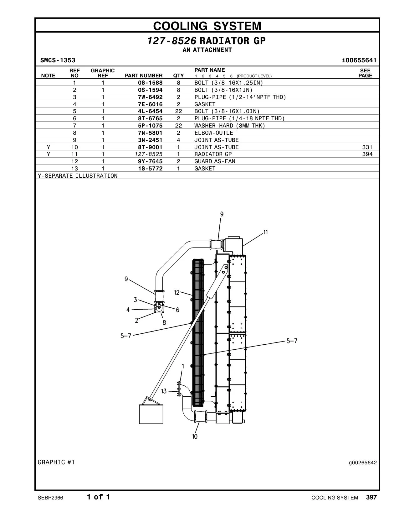 3N-2451 JOINT AS-TUBE CAT parts manual diagram