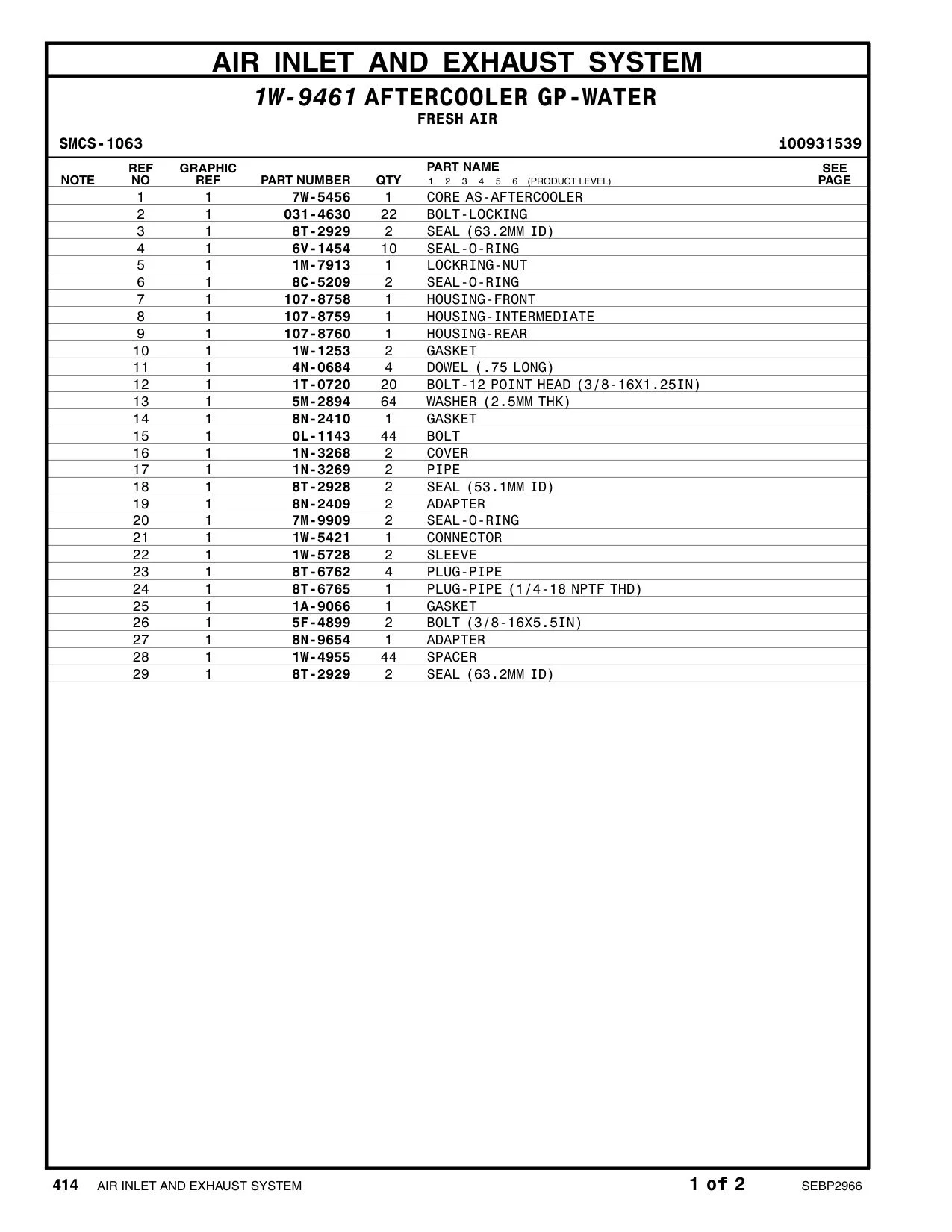 031-4630 BOLT-LOCKING CAT parts manual diagram