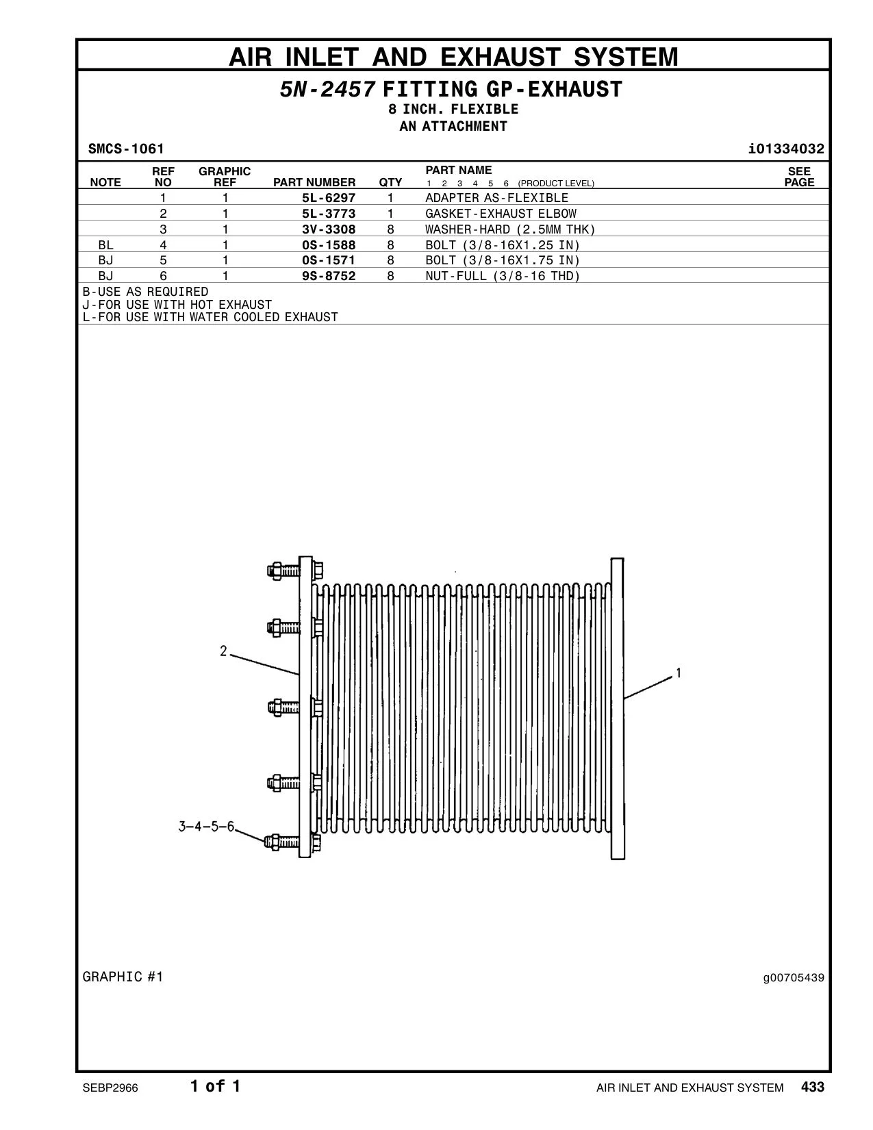 5L-6297 ADAPTER AS-FLEXIBLE CAT parts manual diagram