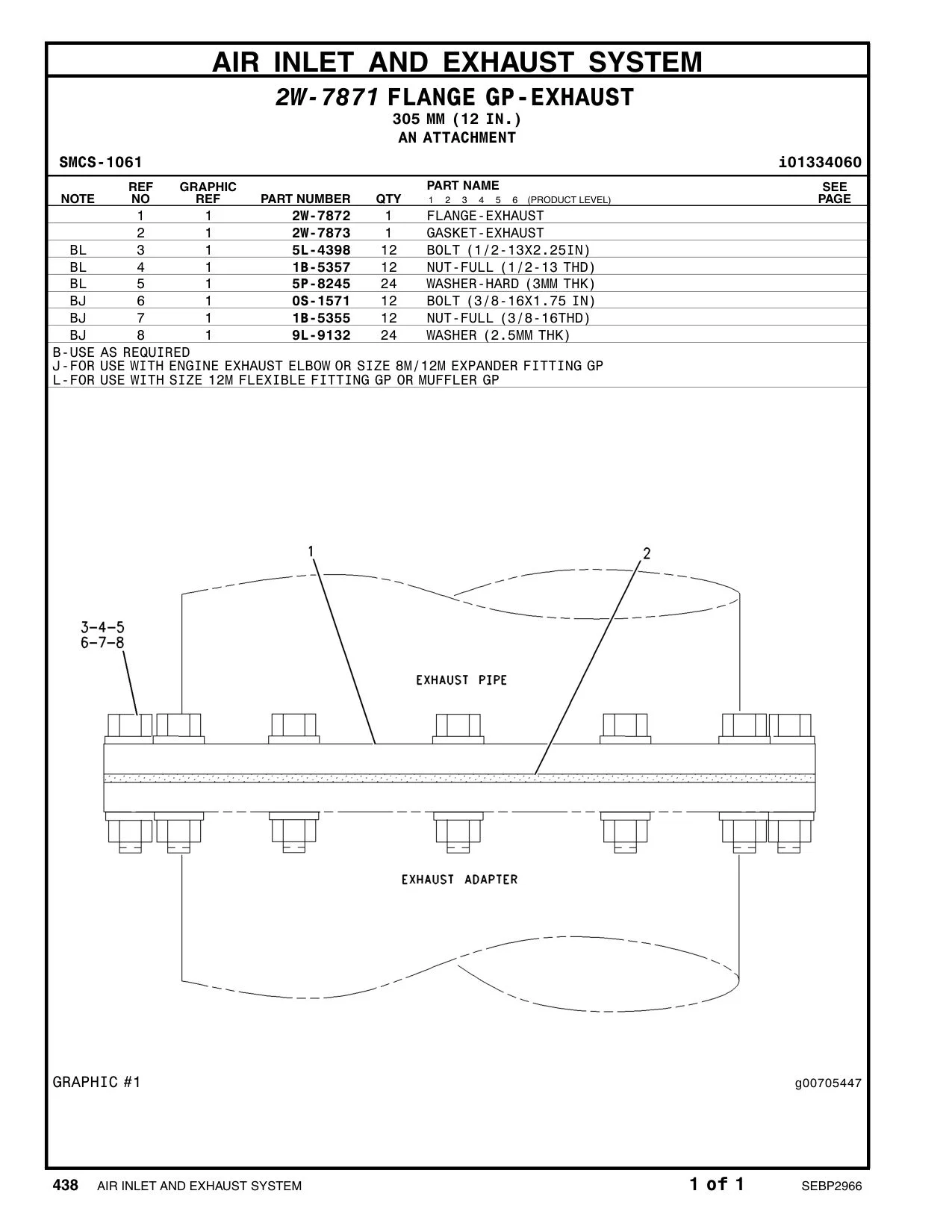 2W-7872 - FLANGE-EXHAUST