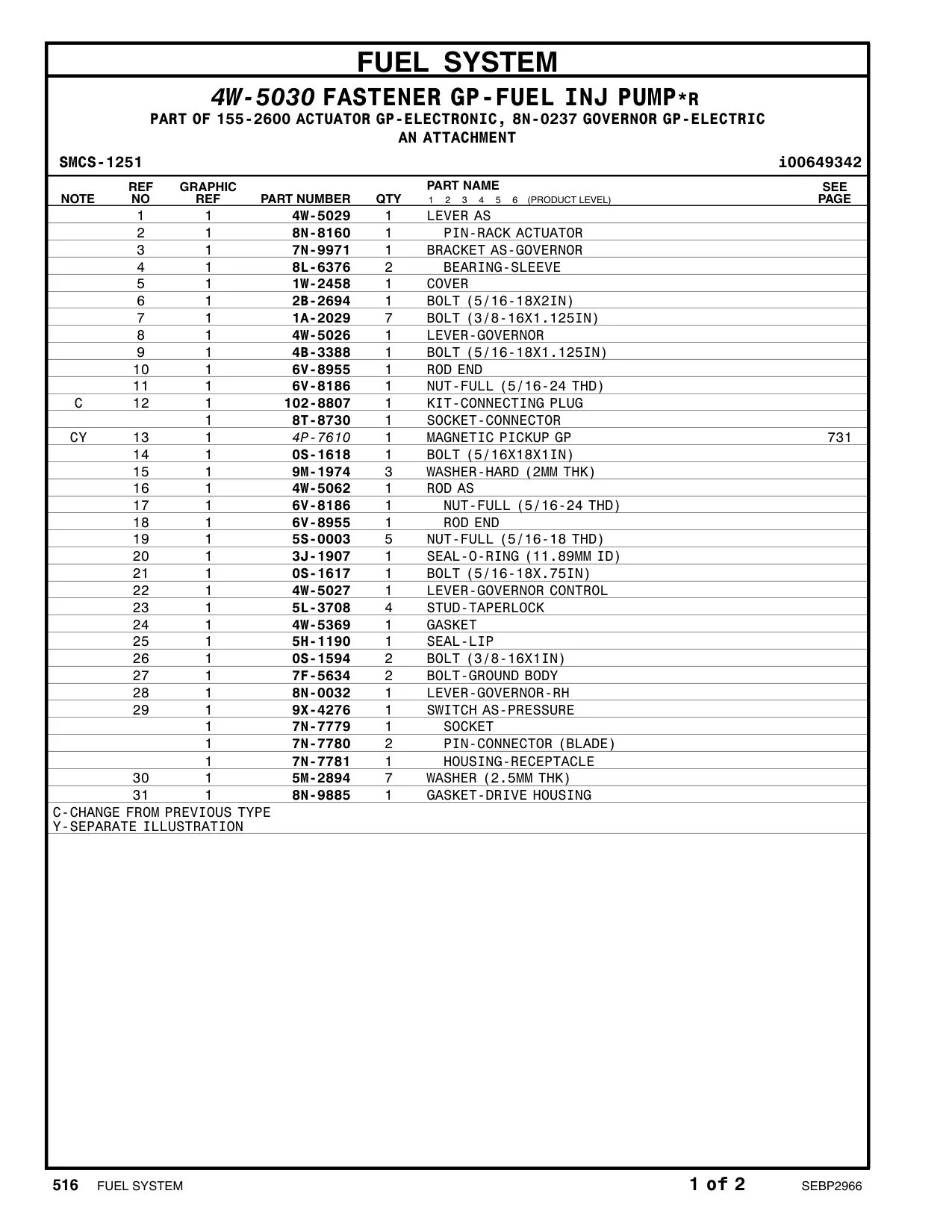 4W-5029 - LEVER AS