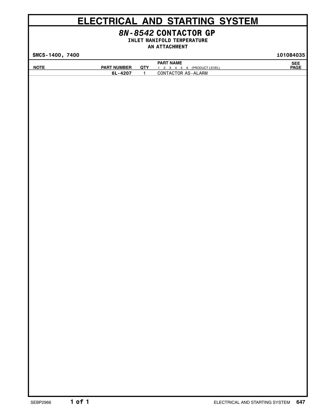 6L-4207 - CONTACTOR AS-ALARM