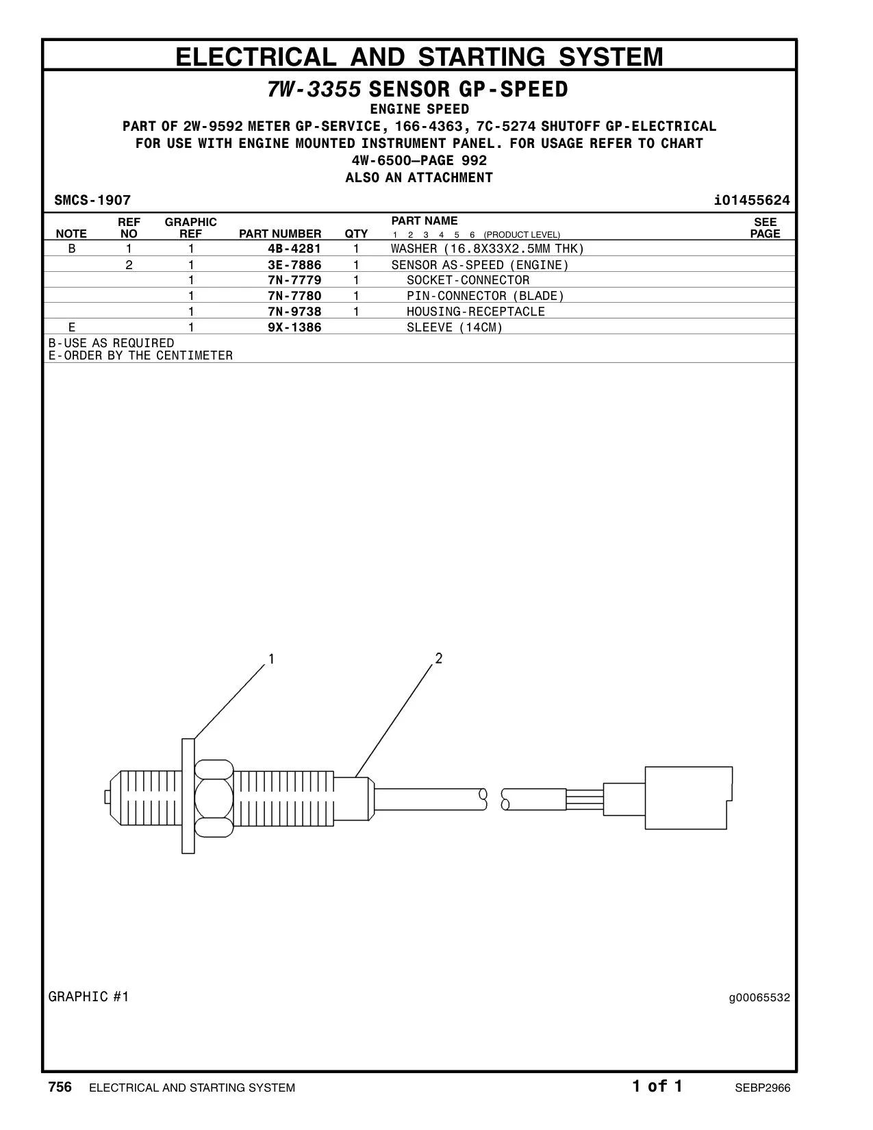 3E-7886 - SENSOR AS-SPEED
