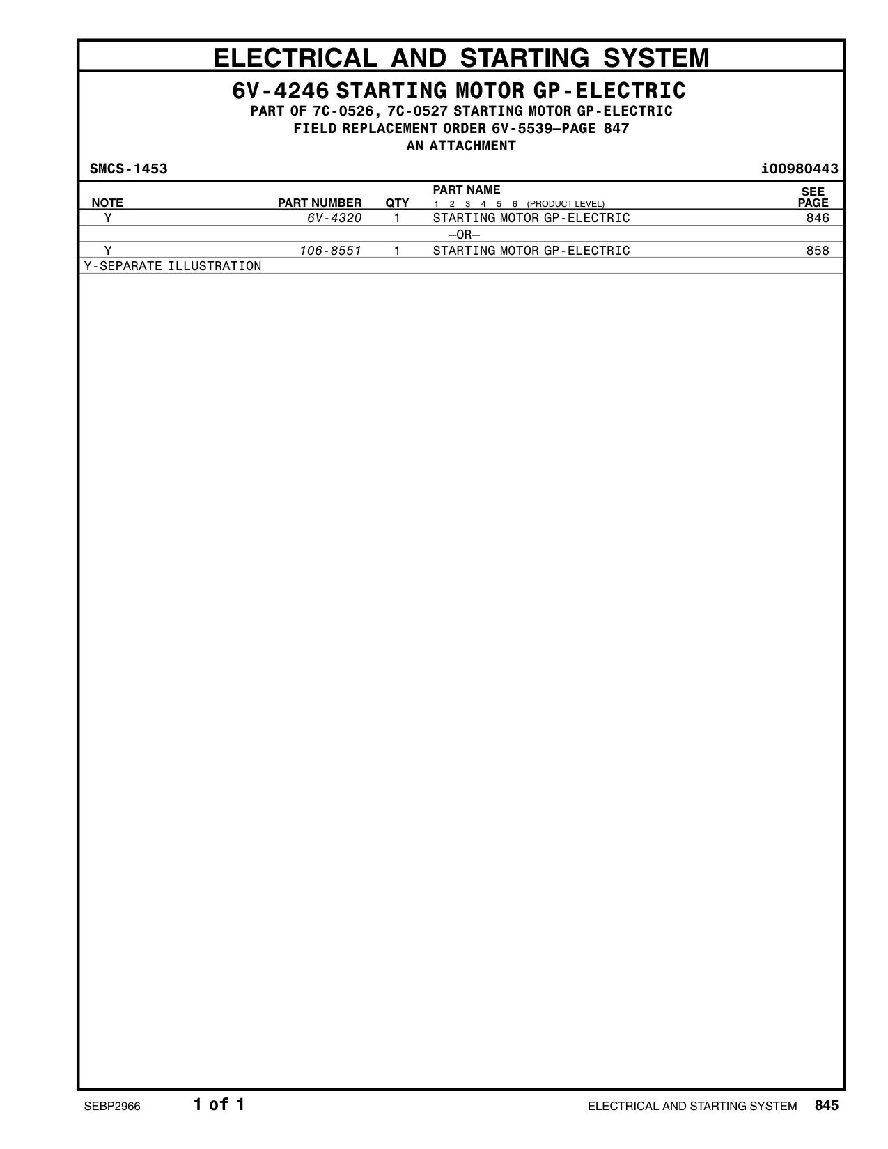6V-4320 - STARTING MOTOR GP-ELECTRIC –OR–