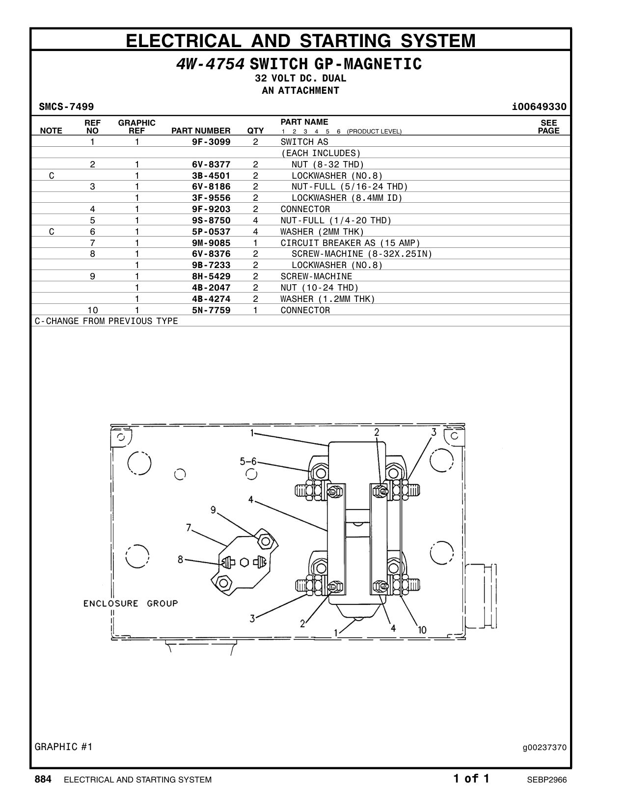 8H-5429 SCREW-MACHINE (10-24X1-IN) CAT parts manual diagram