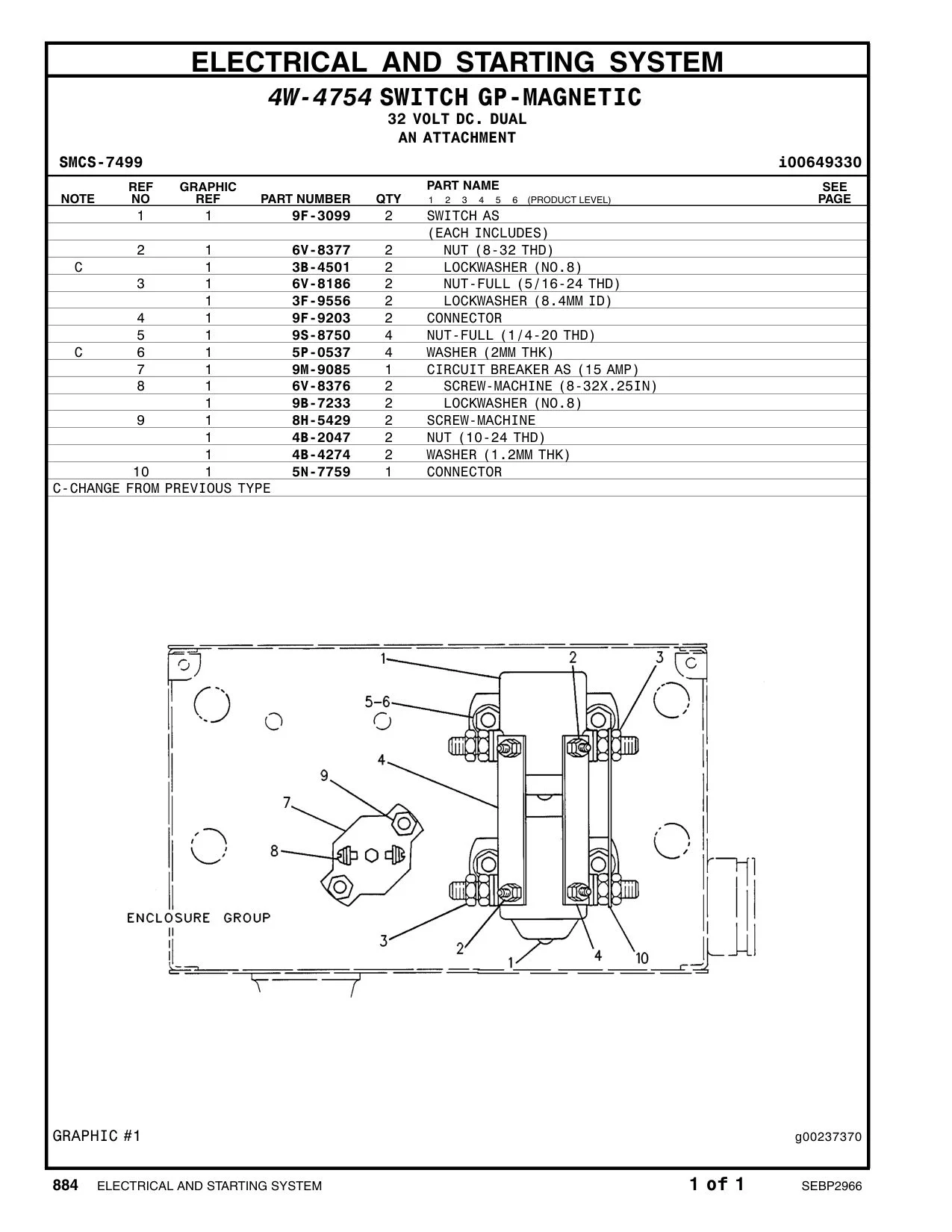 8H-5429 SCREW-MACHINE (10-24X1-IN) CAT parts manual diagram