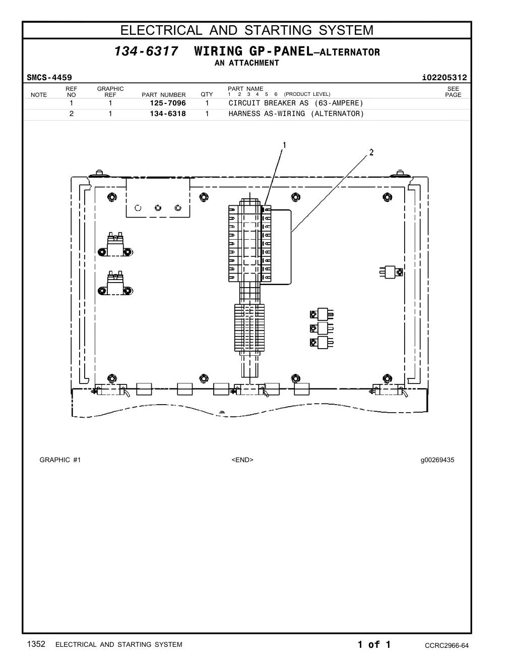 134-6318 - HARNESS AS-WIRING (ALTERNATOR)