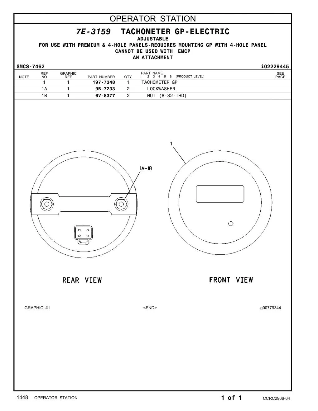 197-7348 - TACHOMETER GP