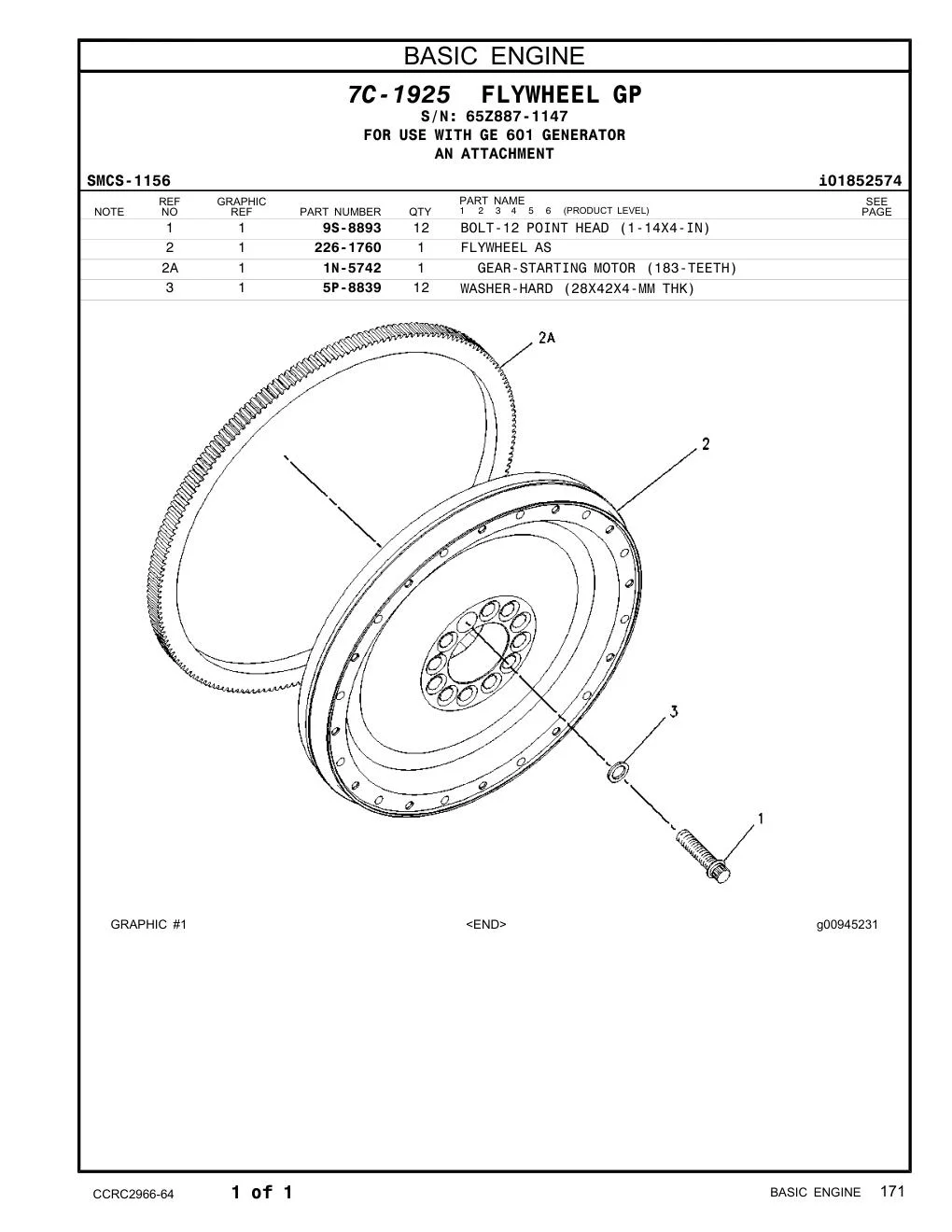 226-1760 - FLYWHEEL AS