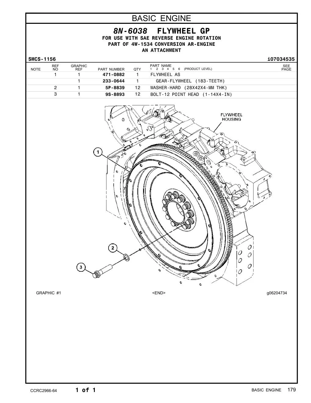 233-0644 - GEAR-FLYWHEEL (183-TEETH)
