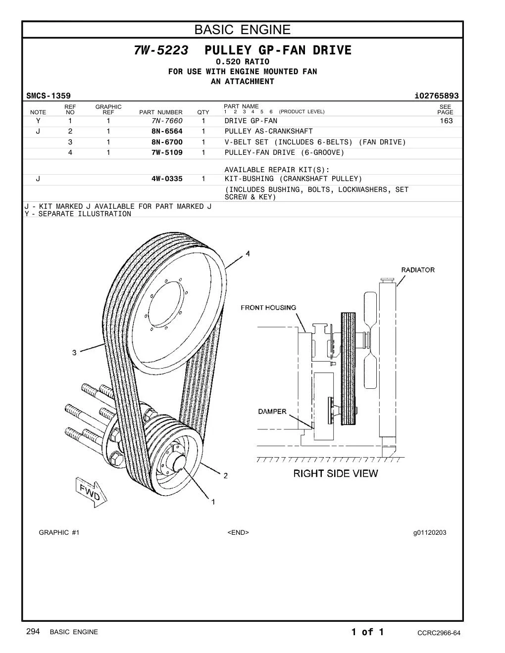 8N-6700 - V-BELT SET (INCLUDES 6-BELTS) (FAN DRIVE)