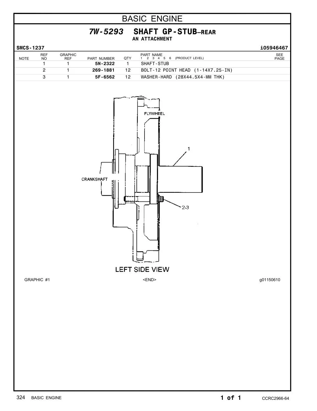 269-1881 BOLT-12 POINT HEAD (1-14X7.25-IN) CAT parts manual diagram