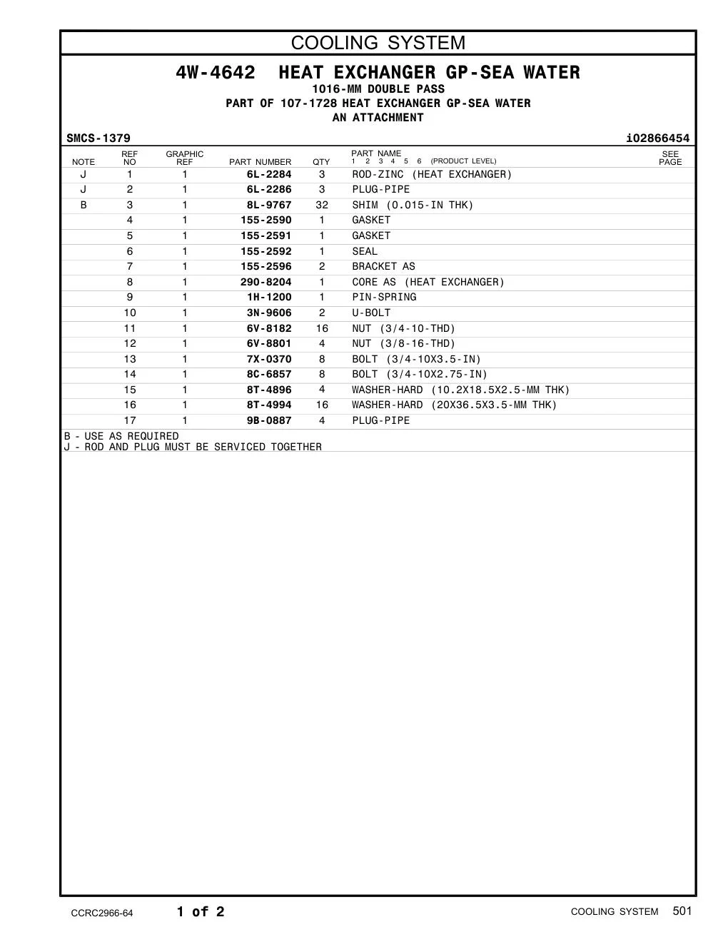 290-8204 CORE AS (HEAT EXCHANGER) CAT parts manual diagram