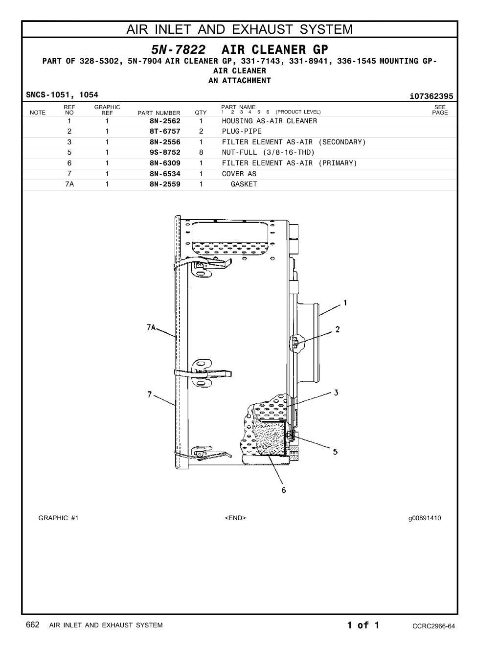 8N-2562 - HOUSING AS-AIR CLEANER