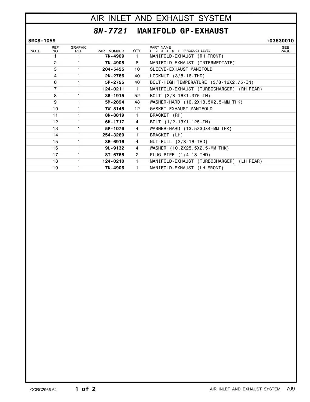 204-5455 SLEEVE (EXHAUST MANIFOLD) CAT parts manual diagram