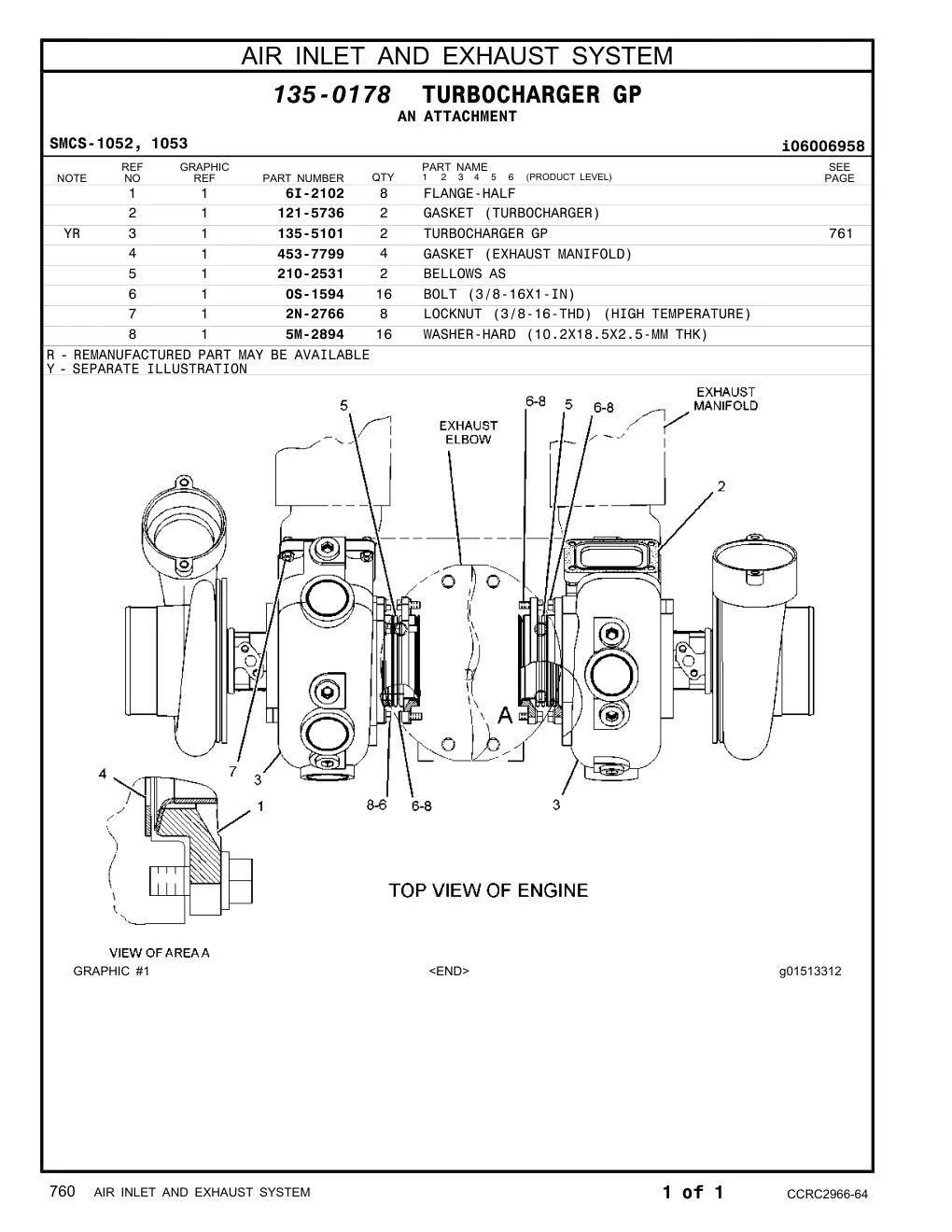 453-7799 GASKET (EXHAUST MANIFOLD) CAT parts manual diagram