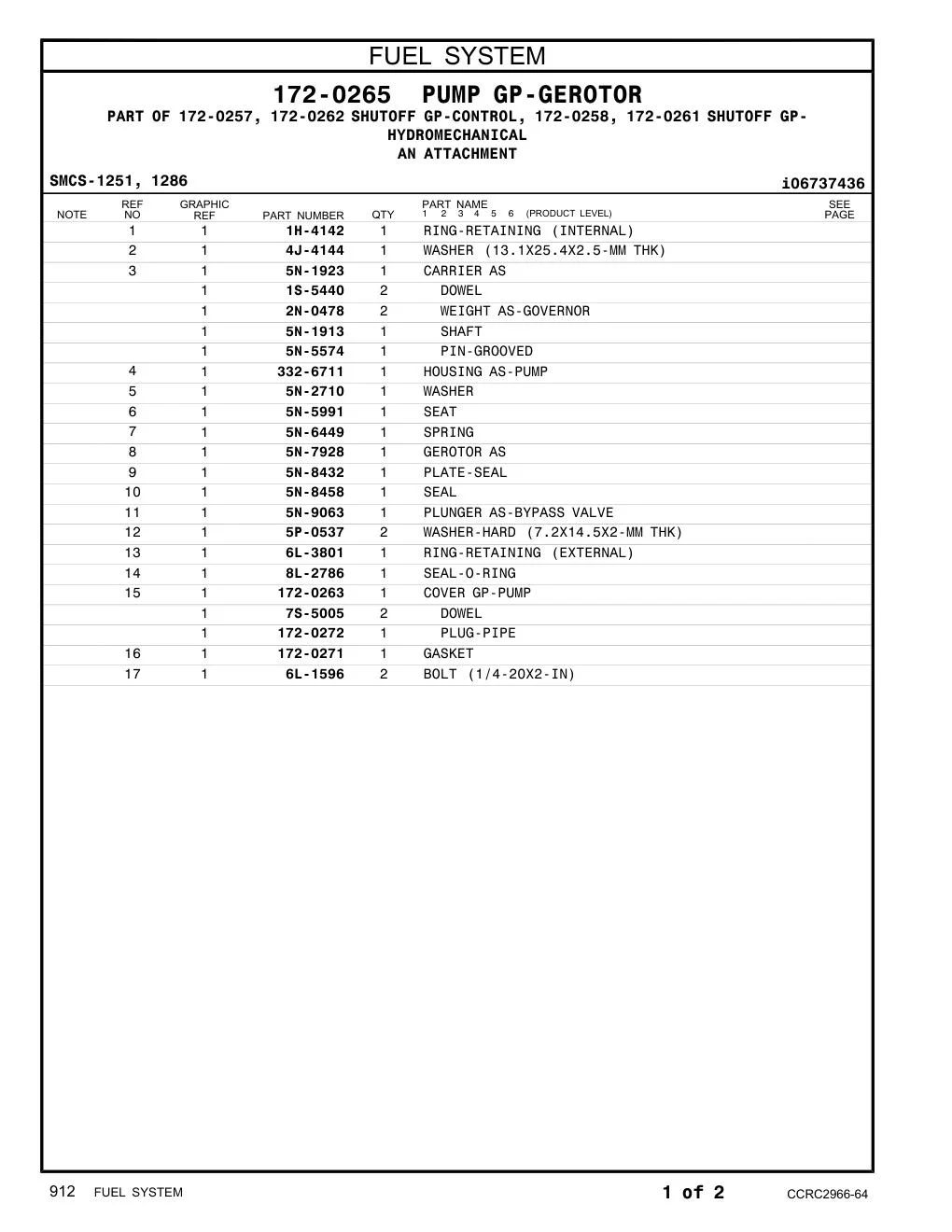 332-6711 HOUSING AS-PUMP CAT parts manual diagram