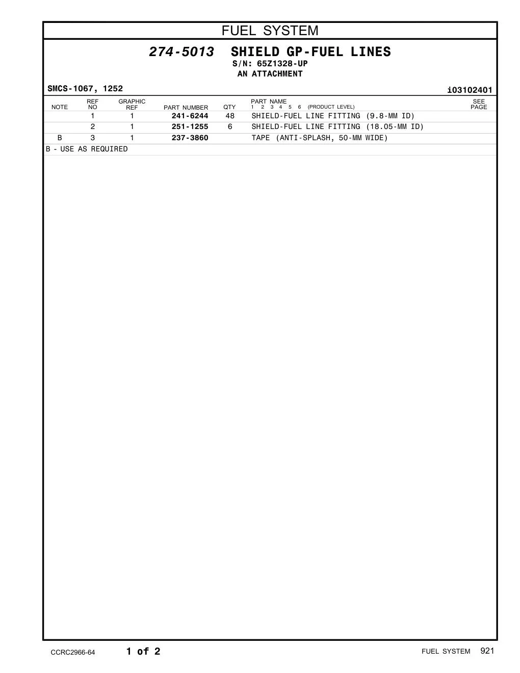 237-3860 - TAPE (ANTI-SPLASH, 50-MM WIDE)