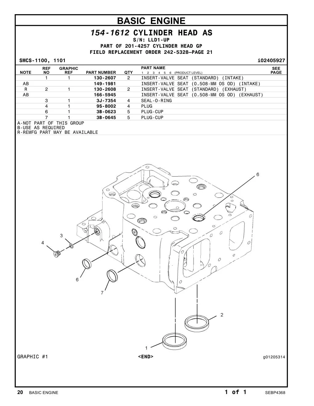 130-2607 - INSERT-VALVE SEAT (STANDARD) (INLET)