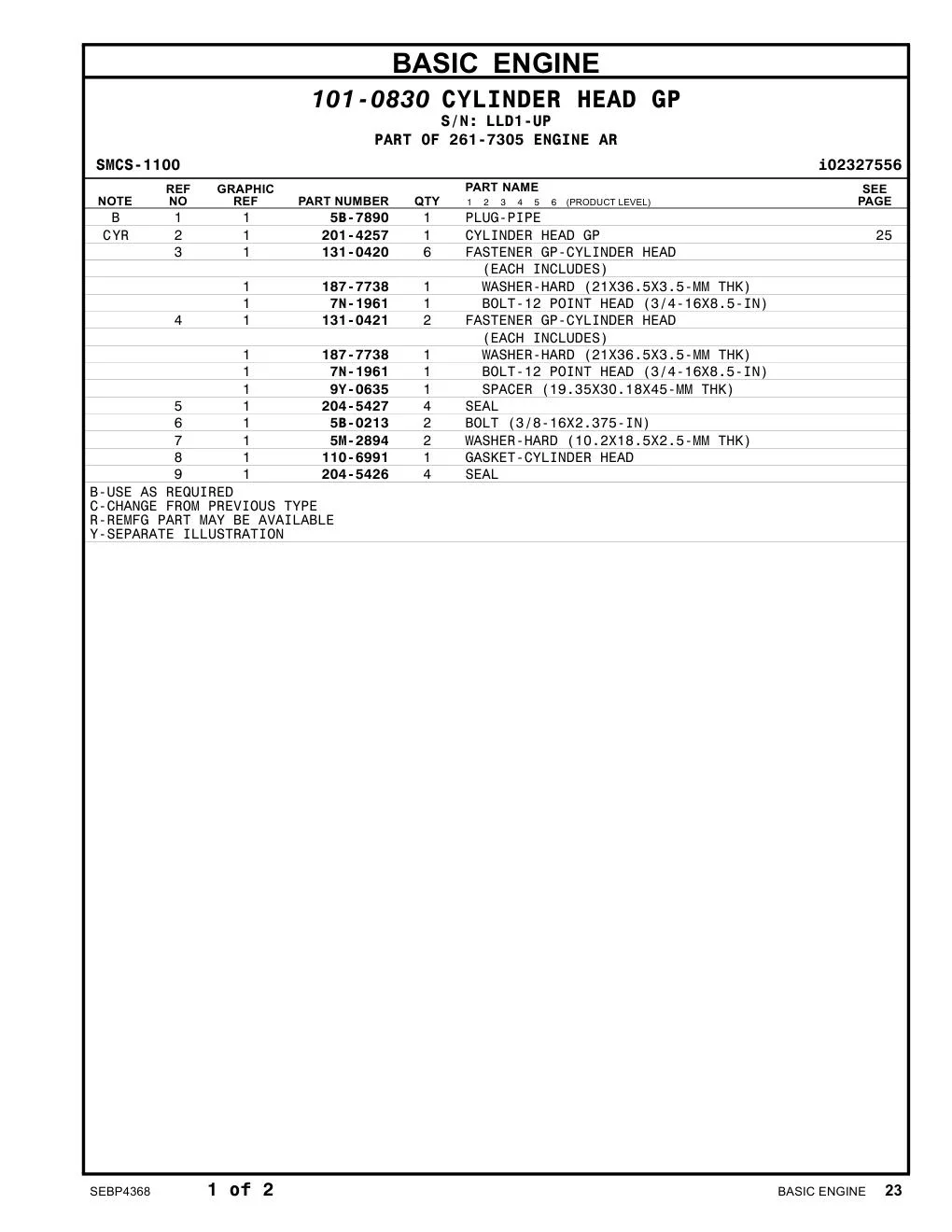 5B-0213 - BOLT (3/8-16X2.375-IN)