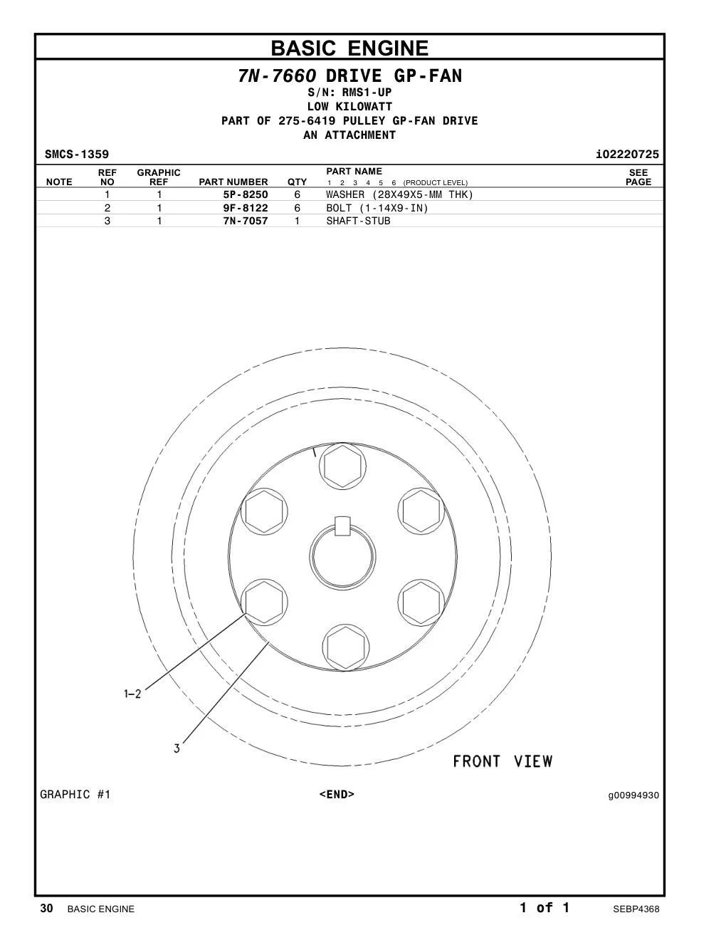 9F-8122 - BOLT (1-14X9-IN)
