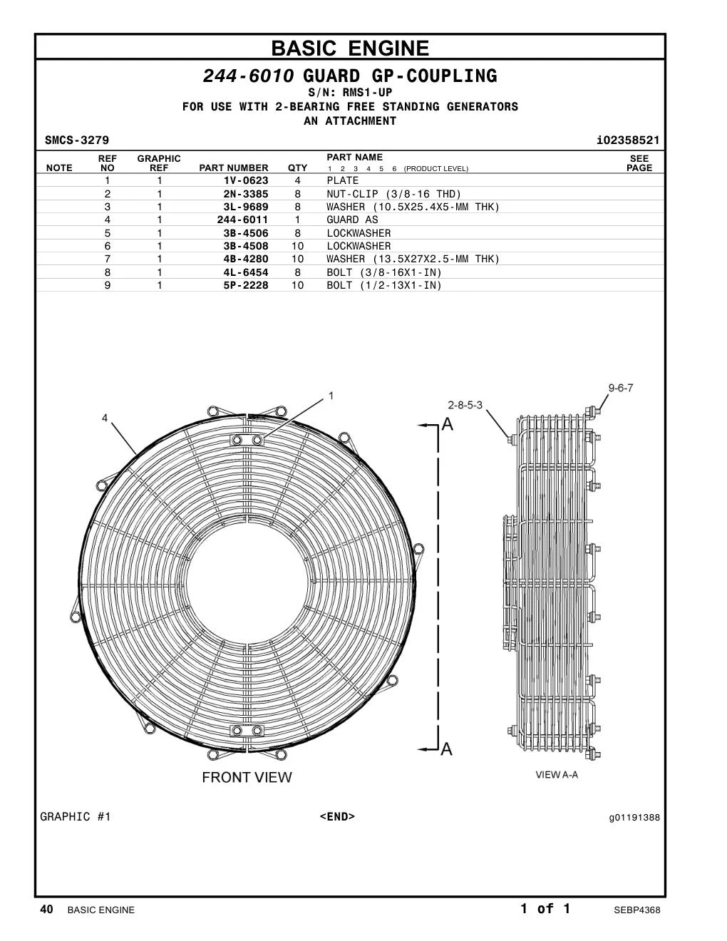 4L-6454 - BOLT (3/8-16X1-IN)