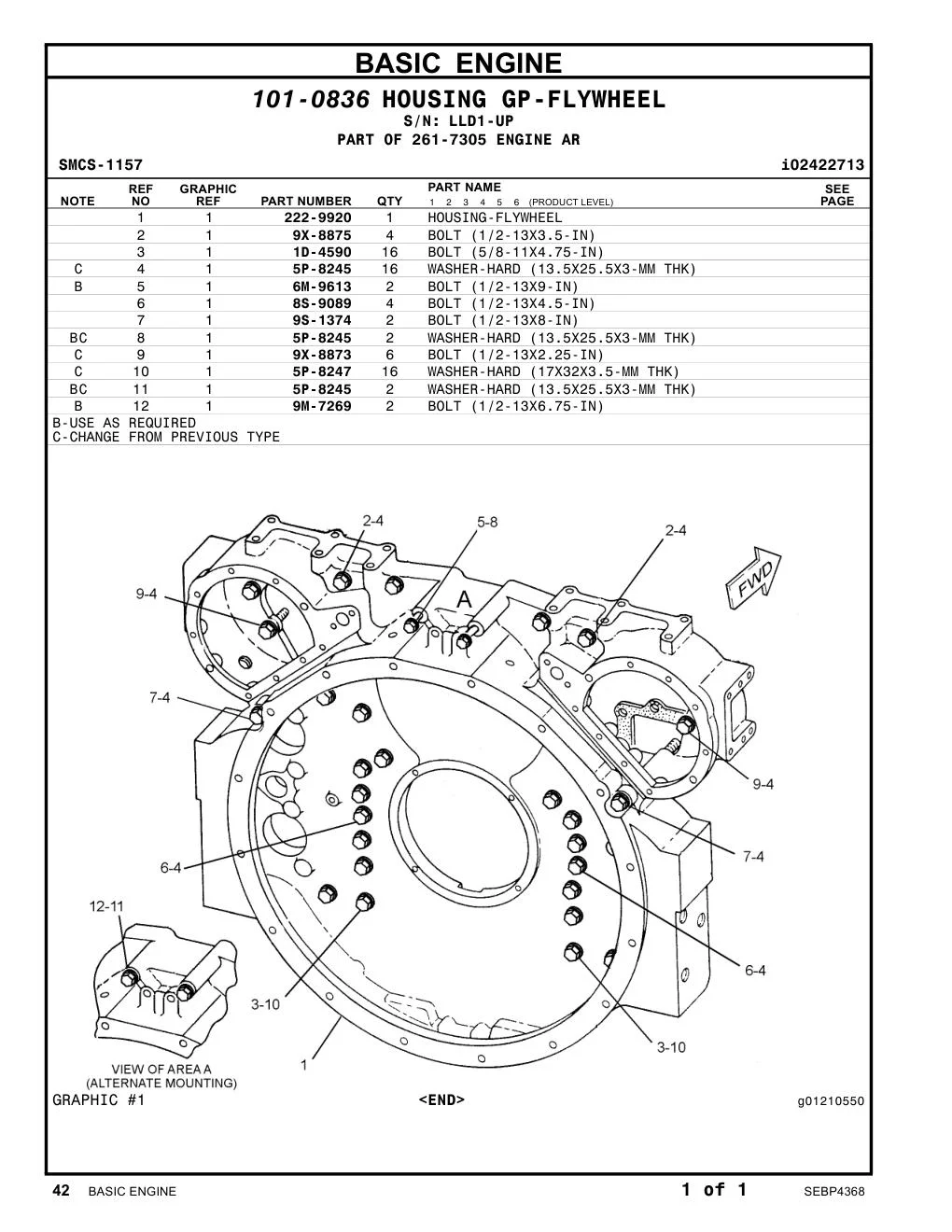 6M-9613 - BOLT (1/2-13X9-IN)